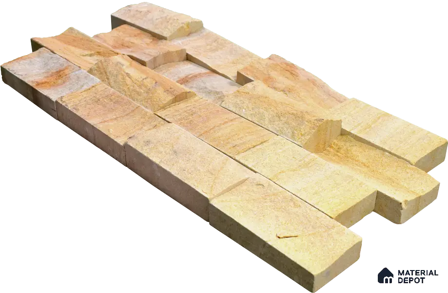 WL 00098 Imperial 150 x 75 mm Natural Stone Wall Cladding | 1 Sq. Ft. = 8 Pieces |  Stone is a Natural Product, Please Expect Variation in Shades