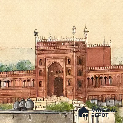 Imperial Delhi, Indian Scenic Wallpaper, Customised Sukoon Series Canvas Nature Design (Customised Size Wallpaper)