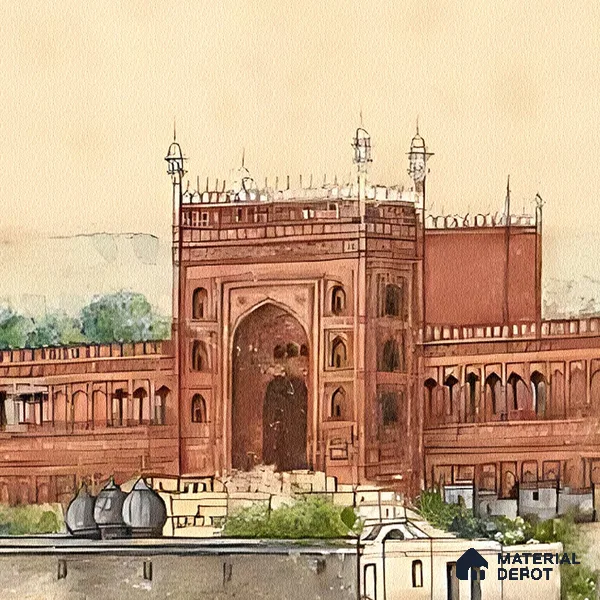 Imperial Delhi, Indian Scenic Wallpaper, Customised Sukoon Series Canvas Nature Design (Customised Size Wallpaper)