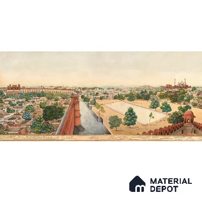 Imperial Delhi, Indian Scenic Wallpaper, Customised Sukoon Series Handmade Nature Design (Customised Size Wallpaper)