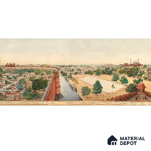 Imperial Delhi, Indian Scenic Wallpaper, Customised Sukoon Series Handmade Nature Design (Customised Size Wallpaper)