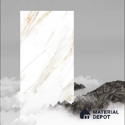 Marble Floor & Wall Tile TL 02162 Imporio White 4 ft x 2 ft Diamond Surface Glazed Vitrified Tile - 9 mm (Random 4)