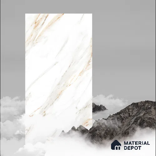 Marble Floor & Wall Tile TL 02162 Imporio White 4 ft x 2 ft Diamond Surface Glazed Vitrified Tile - 9 mm (Random 4)| Image 3