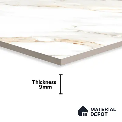 Marble Floor & Wall Tile TL 02162 Imporio White 4 ft x 2 ft Diamond Surface Glazed Vitrified Tile - 9 mm (Random 4)
