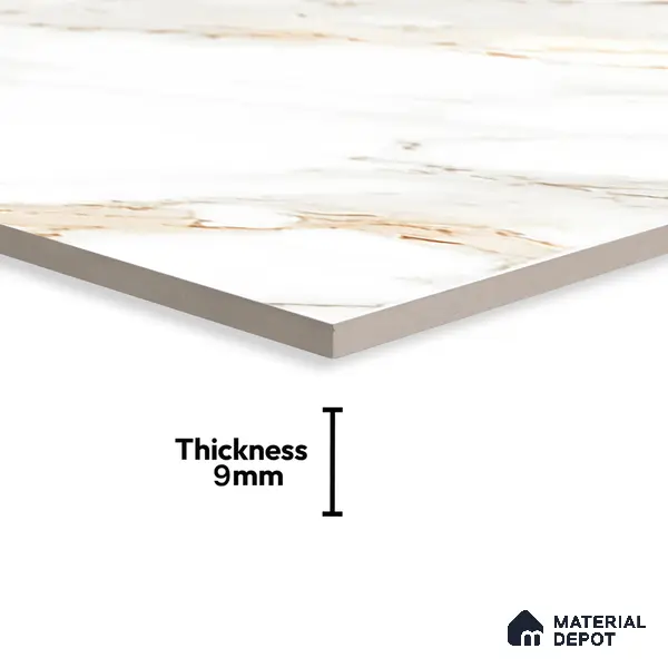 Marble Floor & Wall Tile TL 02162 Imporio White 4 ft x 2 ft Diamond Surface Glazed Vitrified Tile - 9 mm (Random 4)