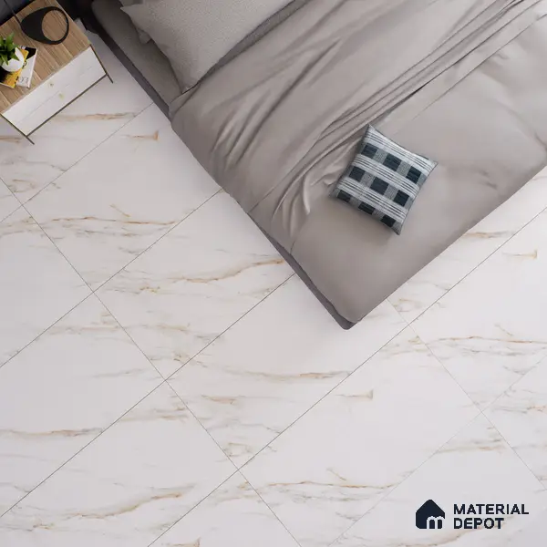 Marble Floor & Wall Tile TL 02162 Imporio White 4 ft x 2 ft Diamond Surface Glazed Vitrified Tile - 9 mm (Random 4)