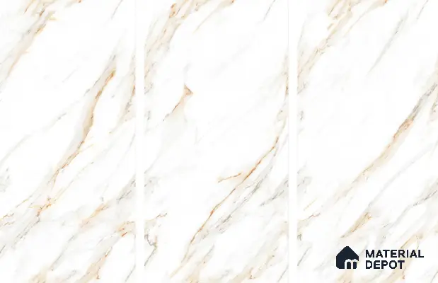 Marble Floor & Wall Tile TL 02162 Imporio White 4 ft x 2 ft Diamond Surface Glazed Vitrified Tile - 9 mm (Random 4)