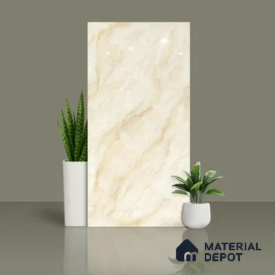 Budget Friendly Marble Floor & Wall Tile Value For Money TL 05607 Infinity Gold 4 ft x 2 ft - Vitrified Glossy Finish -9 mm | Suitable for Living Room, Bedroom & Bathroom