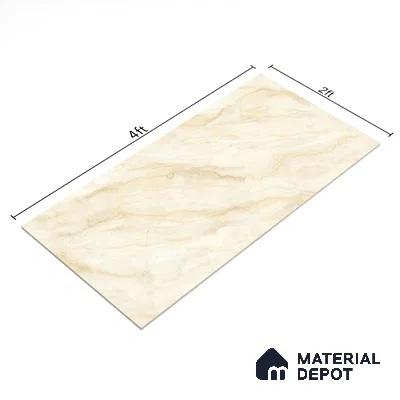 Budget Friendly Marble Floor & Wall Tile Value For Money TL 05607 Infinity Gold 4 ft x 2 ft - Vitrified Glossy Finish -9 mm | Suitable for Living Room, Bedroom & Bathroom