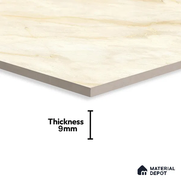 Budget Friendly Marble Floor & Wall Tile Value For Money TL 05607 Infinity Gold 4 ft x 2 ft - Vitrified Glossy Finish -9 mm | Suitable for Living Room, Bedroom & Bathroom