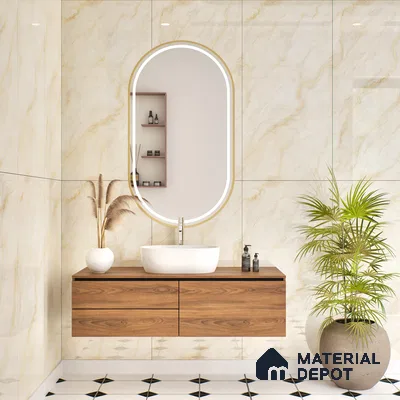 Budget Friendly Marble Floor & Wall Tile Value For Money TL 05607 Infinity Gold 4 ft x 2 ft - Vitrified Glossy Finish -9 mm | Suitable for Living Room, Bedroom & Bathroom
