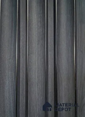 Grey Patterned Louver PN 06374 9.5 ft x 4.8 inch Charcoal Panel - 12 mm | Suitable for Feature Wall, TV Unit & Living Room | Width is Subjected to 5% Variation