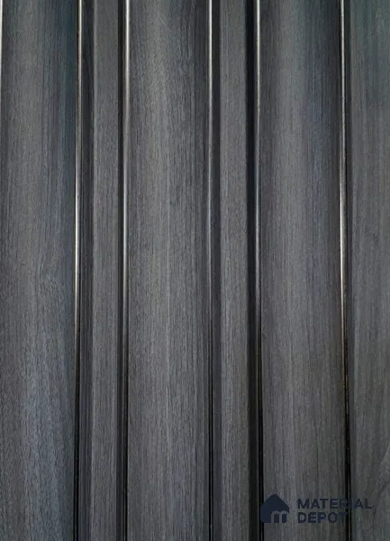 Grey Patterned Louver PN 06374 9.5 ft x 4.8 inch Charcoal Panel - 12 mm | Suitable for Feature Wall, TV Unit & Living Room | Width is Subjected to 5% Variation