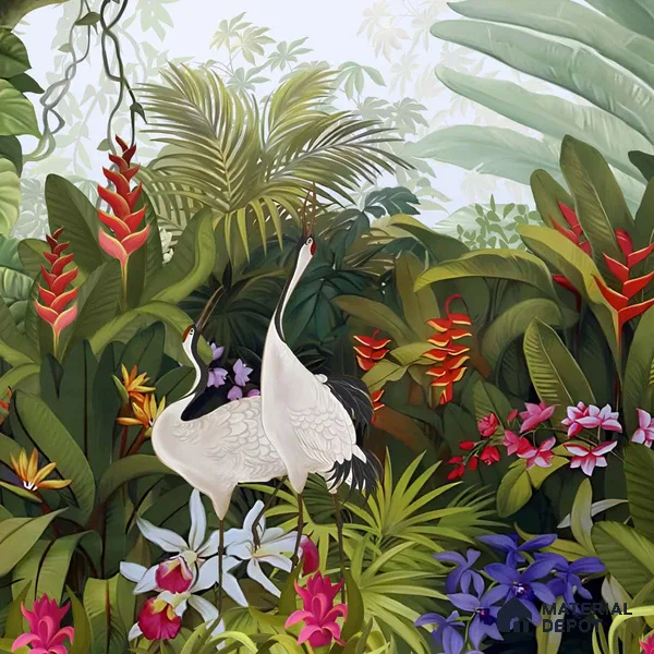 Island Breeze, Tropical Wallpaper for Rooms, Customised Sukoon Series Handmade Tropical Design (Customised Size Wallpaper)