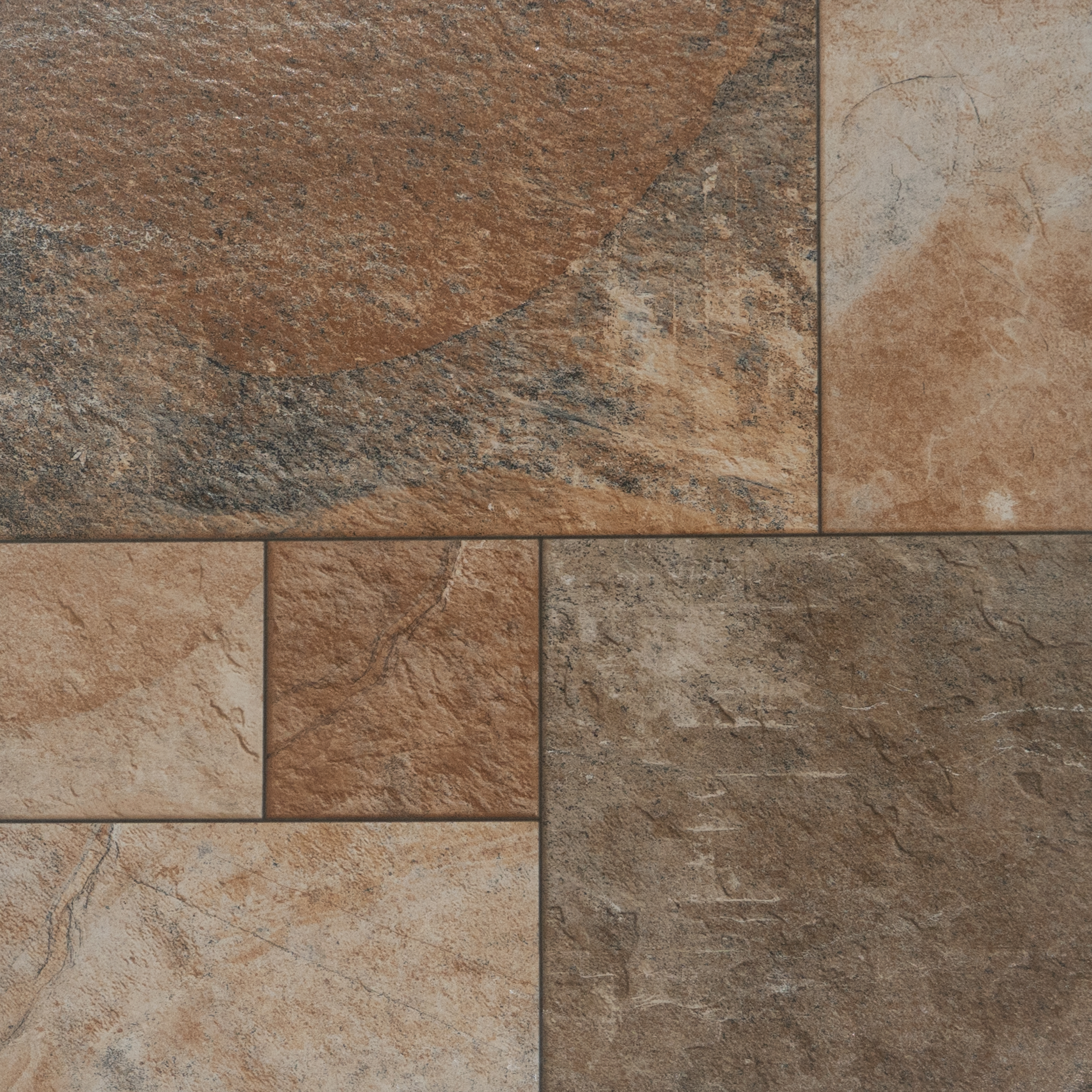 Parking Floor Tile TL 02379 Rocky Brown 16 x 16 inch Vitrified Anti Skid Matte Finish Heavy Duty Tile - 12 mm | Suitable For Outdoor, Balcony, Terrace | Pattern Alignment May Vary | 2-3 mm Spacer is Mandatory