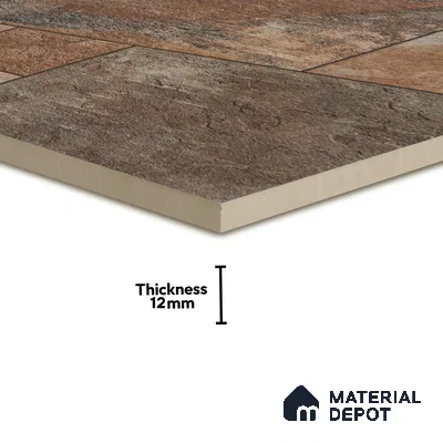 Parking Floor Tile TL 02379 Rocky Brown 16 x 16 inch Vitrified Anti Skid Matte Finish Heavy Duty Tile - 12 mm | Suitable For Outdoor, Balcony, Terrace | Pattern Alignment May Vary | 2-3 mm Spacer is Mandatory