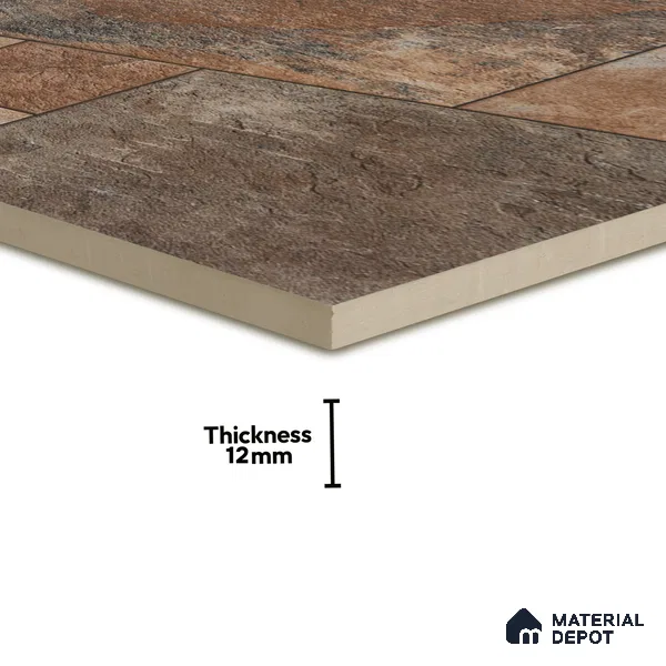 Parking Floor Tile TL 02379 Rocky Brown 16 x 16 inch Vitrified Anti Skid Matte Finish Heavy Duty Tile - 12 mm | Suitable For Outdoor, Balcony, Terrace | Pattern Alignment May Vary | 2-3 mm Spacer is Mandatory