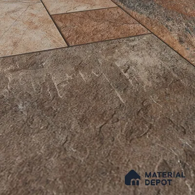 Parking Floor Tile TL 02379 Rocky Brown 16 x 16 inch Vitrified Anti Skid Matte Finish Heavy Duty Tile - 12 mm | Suitable For Outdoor, Balcony, Terrace | Pattern Alignment May Vary | 2-3 mm Spacer is Mandatory