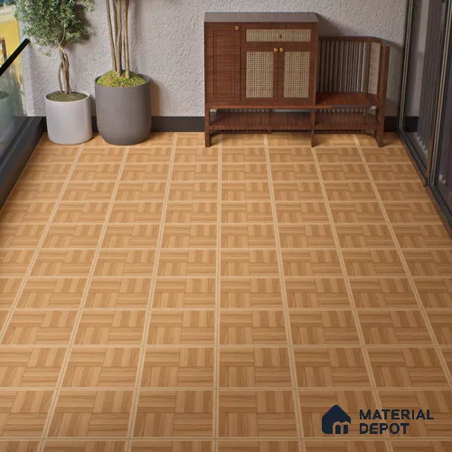 Parking Floor Tile TL 00880 Beige | 16 x 16 inch | Anti Slip Matte Finish Heavy Duty Vitrified Tile - 12 mm | Suitable For High Traffic Areas, Terrace, Balcony | Pattern Alignment May Vary | 2-3 mm Spacer is Mandatory