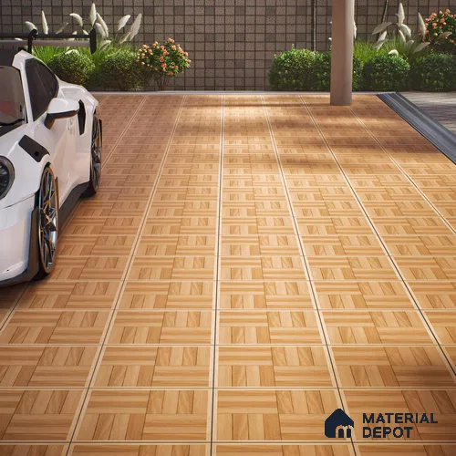 Parking Floor Tile TL 00880 Beige | 16 x 16 inch | Anti Slip Matte Finish Heavy Duty Vitrified Tile - 12 mm | Suitable For High Traffic Areas, Terrace, Balcony | Pattern Alignment May Vary | 2-3 mm Spacer is Mandatory