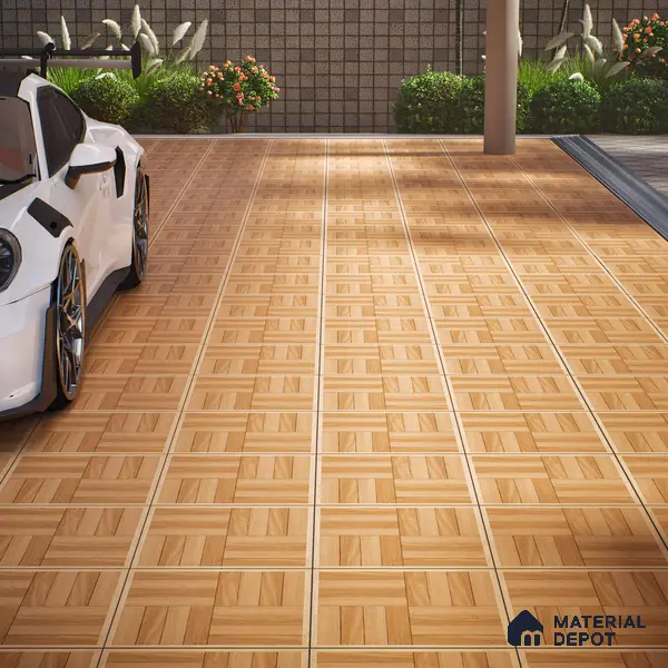 Parking Floor Tile TL 00880 Beige | 16 x 16 inch | Anti Slip Matte Finish Heavy Duty Vitrified Tile - 12 mm | Suitable For High Traffic Areas, Terrace, Balcony | Pattern Alignment May Vary | 2-3 mm Spacer is Mandatory