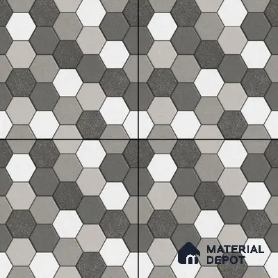 Parking Floor Tile TL 00872 B Black & Grey | 16 x 16 inch | Anti Skid Matte Finish Heavy Duty Vitrified Tile - 12 mm | Suitable For Outdoor, Terrace, Balcony | Pattern Alignment May Vary | 2-3 mm Spacer is Mandatory