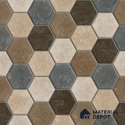 Parking Floor Tile TL 00872 A Black & Beige | 16 x 16 inch | Anti Skid Matte Finish Heavy Duty Vitrified Tile - 12 mm | Suitable For Outdoor, Terrace, Balcony | Pattern Alignment May Vary | 2-3 mm Spacer is Mandatory
