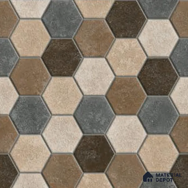 Parking Floor Tile TL 00872 A Black & Beige | 16 x 16 inch | Anti Skid Matte Finish Heavy Duty Vitrified Tile - 12 mm | Suitable For Outdoor, Terrace, Balcony | Pattern Alignment May Vary | 2-3 mm Spacer is Mandatory