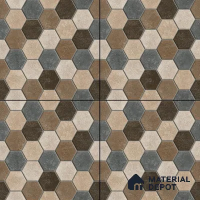 Parking Floor Tile TL 00872 A Black & Beige | 16 x 16 inch | Anti Skid Matte Finish Heavy Duty Vitrified Tile - 12 mm | Suitable For Outdoor, Terrace, Balcony | Pattern Alignment May Vary | 2-3 mm Spacer is Mandatory