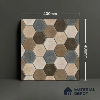 Parking Floor Tile TL 00872 A Black & Beige | 16 x 16 inch | Anti Skid Matte Finish Heavy Duty Vitrified Tile - 12 mm | Suitable For Outdoor, Terrace, Balcony | Pattern Alignment May Vary | 2-3 mm Spacer is Mandatory