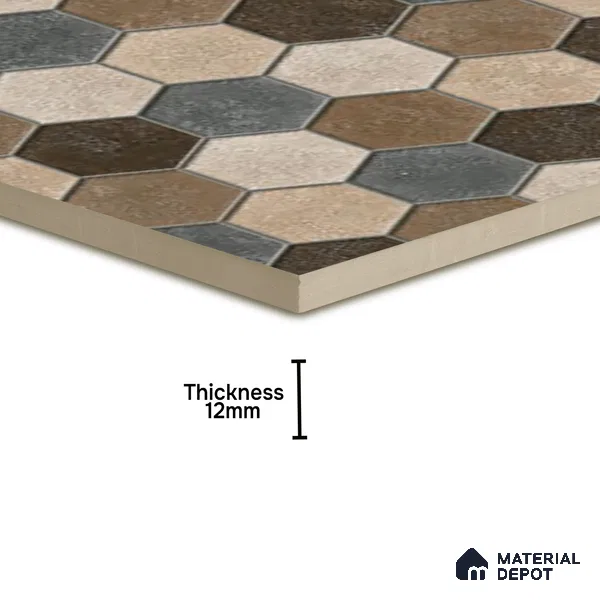 Parking Floor Tile TL 00872 A Black & Beige | 16 x 16 inch | Anti Skid Matte Finish Heavy Duty Vitrified Tile - 12 mm | Suitable For Outdoor, Terrace, Balcony | Pattern Alignment May Vary | 2-3 mm Spacer is Mandatory