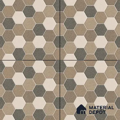 Parking Floor Tile TL 00872 C Beige & Cream | 16 x 16 inch | Anti Skid Matte Finish Heavy Duty Vitrified Tile - 12 mm | Suitable For Outdoor, Terrace, Balcony | Pattern Alignment May Vary | 2-3 mm Spacer is Mandatory