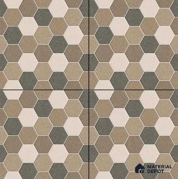 Parking Floor Tile TL 00872 C Beige & Cream | 16 x 16 inch | Anti Skid Matte Finish Heavy Duty Vitrified Tile - 12 mm | Suitable For Outdoor, Terrace, Balcony | Pattern Alignment May Vary | 2-3 mm Spacer is Mandatory