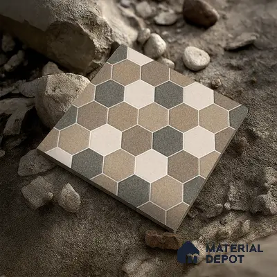 Parking Floor Tile TL 00872 C Beige & Cream | 16 x 16 inch | Anti Skid Matte Finish Heavy Duty Vitrified Tile - 12 mm | Suitable For Outdoor, Terrace, Balcony | Pattern Alignment May Vary | 2-3 mm Spacer is Mandatory