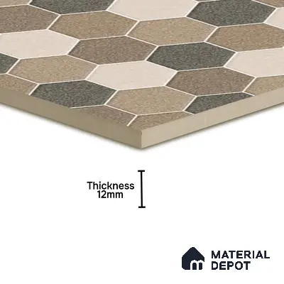 Parking Floor Tile TL 00872 C Beige & Cream | 16 x 16 inch | Anti Skid Matte Finish Heavy Duty Vitrified Tile - 12 mm | Suitable For Outdoor, Terrace, Balcony | Pattern Alignment May Vary | 2-3 mm Spacer is Mandatory