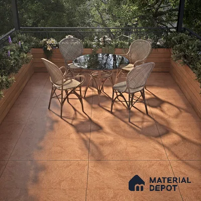 Budget Friendly Stone Look Value for Money Parking Stone Punch Floor Tile 16 x 16 inch | TL 00875 A | Vitrified Matte Finish Tile - 12 mm | Suitable For Parking, Outdoor, Balcony & Terrace | Pattern Alignment May Vary | 2-3 mm Spacer is Mandatory