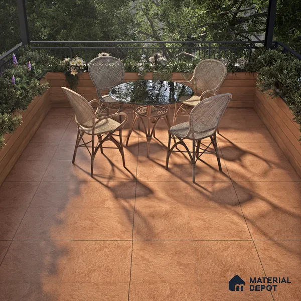 Budget Friendly Stone Look Value for Money Parking Stone Punch Floor Tile 16 x 16 inch | TL 00875 A | Vitrified Matte Finish Tile - 12 mm | Suitable For Parking, Outdoor, Balcony & Terrace | Pattern Alignment May Vary | 2-3 mm Spacer is Mandatory