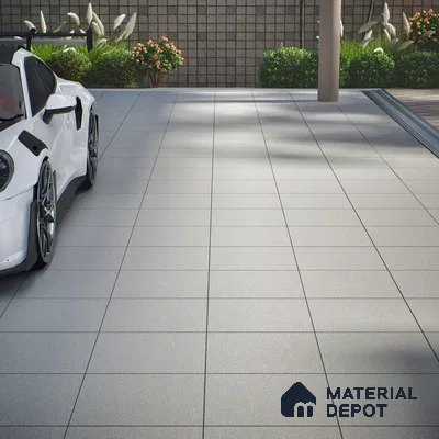 TL 00875 C Slate Grey 16 x 16 inch Matte Finish Heavy Duty Vitrified Parking Floor Tile - 12 mm | Pattern Alignment May Vary | 2-3 mm Spacer is Mandatory