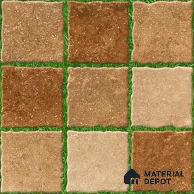 Parking Floor Tile TL 00874 Brown & Green | 16 x 16 inch | Anti Skid Matte Finish Heavy Duty Vitrified Tile - 12 mm | Suitable For Outdoor, Terrace, Balcony | Pattern Alignment May Vary | 2-3 mm Spacer is Mandatory