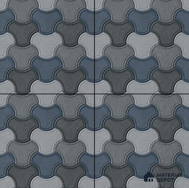 Parking Floor Tile TL 00876 B Smoky Grey | 16 x 16 inch | Anti Skid Matte Finish Heavy Duty Vitrified Tile - 12 mm | Suitable For Outdoor, Terrace, Balcony | Pattern Alignment May Vary | 2-3 mm Spacer is Mandatory
