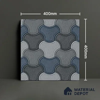Parking Floor Tile TL 00876 B Smoky Grey | 16 x 16 inch | Anti Skid Matte Finish Heavy Duty Vitrified Tile - 12 mm | Suitable For Outdoor, Terrace, Balcony | Pattern Alignment May Vary | 2-3 mm Spacer is Mandatory