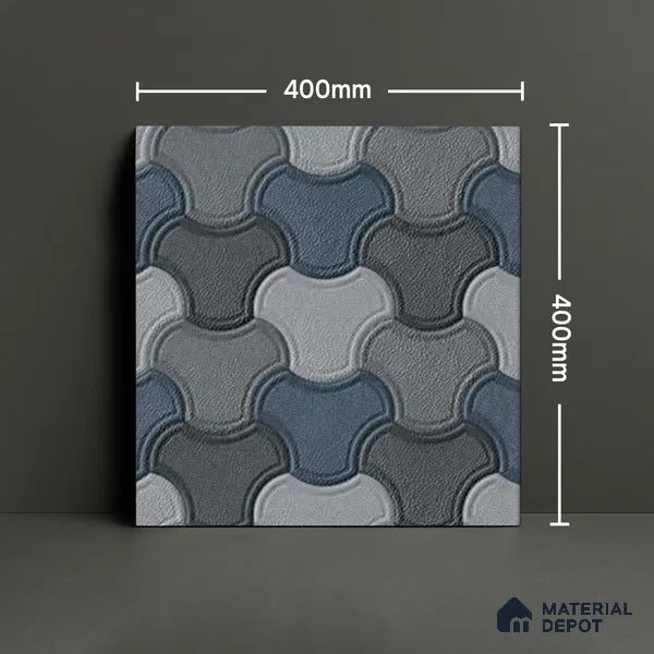 Parking Floor Tile TL 00876 B Smoky Grey | 16 x 16 inch | Anti Skid Matte Finish Heavy Duty Vitrified Tile - 12 mm | Suitable For Outdoor, Terrace, Balcony | Pattern Alignment May Vary | 2-3 mm Spacer is Mandatory
