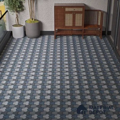 Parking Floor Tile TL 00876 B Smoky Grey | 16 x 16 inch | Anti Skid Matte Finish Heavy Duty Vitrified Tile - 12 mm | Suitable For Outdoor, Terrace, Balcony | Pattern Alignment May Vary | 2-3 mm Spacer is Mandatory