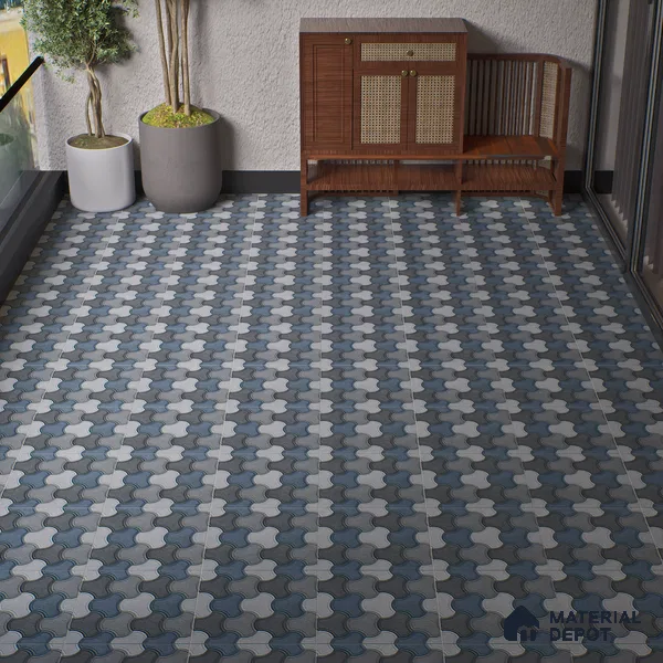 Parking Floor Tile TL 00876 B Smoky Grey | 16 x 16 inch | Anti Skid Matte Finish Heavy Duty Vitrified Tile - 12 mm | Suitable For Outdoor, Terrace, Balcony | Pattern Alignment May Vary | 2-3 mm Spacer is Mandatory