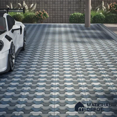 Parking Floor Tile TL 00876 B Smoky Grey | 16 x 16 inch | Anti Skid Matte Finish Heavy Duty Vitrified Tile - 12 mm | Suitable For Outdoor, Terrace, Balcony | Pattern Alignment May Vary | 2-3 mm Spacer is Mandatory