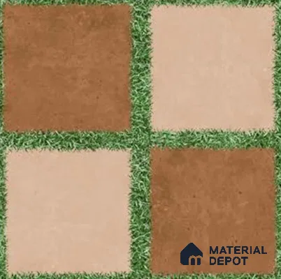 Parking Floor Tile TL 00871 C Brown & Beige | 16 x 16 inch | Anti Skid Matte Finish Heavy Duty Vitrified Tile - 12 mm | Suitable For Outdoor, Terrace, Balcony | Pattern Alignment May Vary | 2-3 mm Spacer is Mandatory
