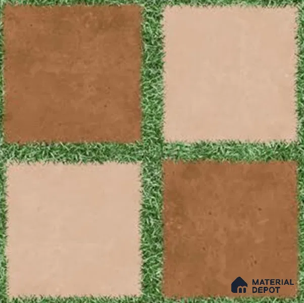 Parking Floor Tile TL 00871 C Brown & Beige | 16 x 16 inch | Anti Skid Matte Finish Heavy Duty Vitrified Tile - 12 mm | Suitable For Outdoor, Terrace, Balcony | Pattern Alignment May Vary | 2-3 mm Spacer is Mandatory