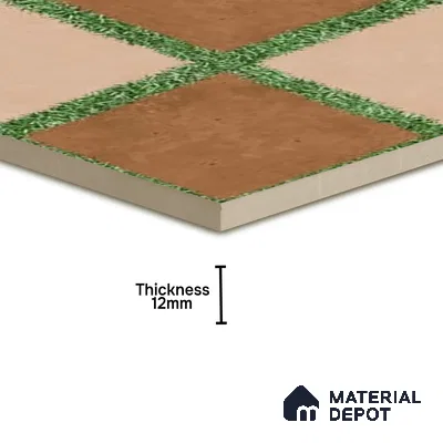 Parking Floor Tile TL 00871 C Brown & Beige | 16 x 16 inch | Anti Skid Matte Finish Heavy Duty Vitrified Tile - 12 mm | Suitable For Outdoor, Terrace, Balcony | Pattern Alignment May Vary | 2-3 mm Spacer is Mandatory