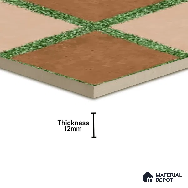 Parking Floor Tile TL 00871 C Brown & Beige | 16 x 16 inch | Anti Skid Matte Finish Heavy Duty Vitrified Tile - 12 mm | Suitable For Outdoor, Terrace, Balcony | Pattern Alignment May Vary | 2-3 mm Spacer is Mandatory