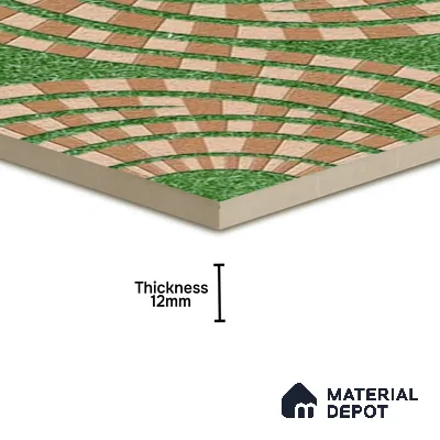 Parking Floor Tile TL 00870 A Green & Brown | 16 x 16 inch | Anti Skid Matte Finish Heavy Duty Vitrified Tile - 12 mm | Suitable For Outdoor, Terrace, Balcony | Pattern Alignment May Vary | 2-3 mm Spacer is Mandatory